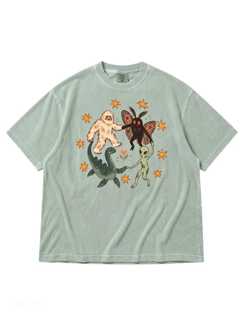 Comfort Colors Dancing Cryptids Graphic Tee in Bay